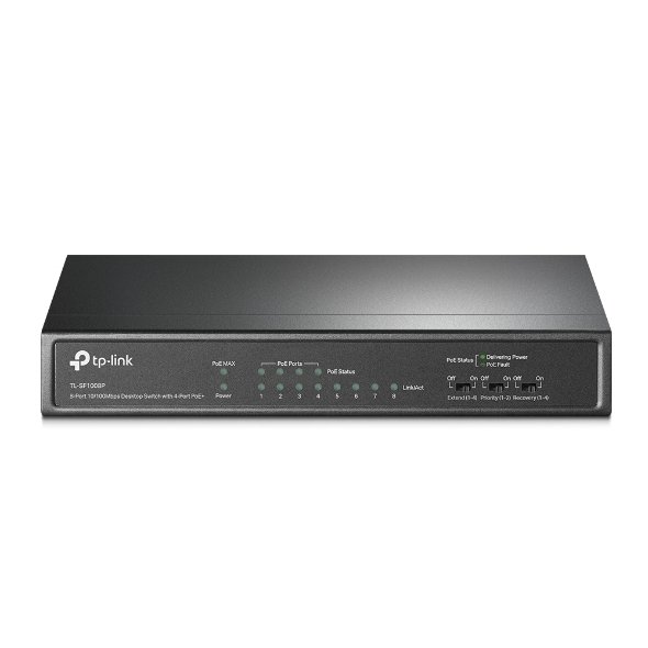 8-Port 10/100 Mbps Desktop Switch with 4-Port PoE