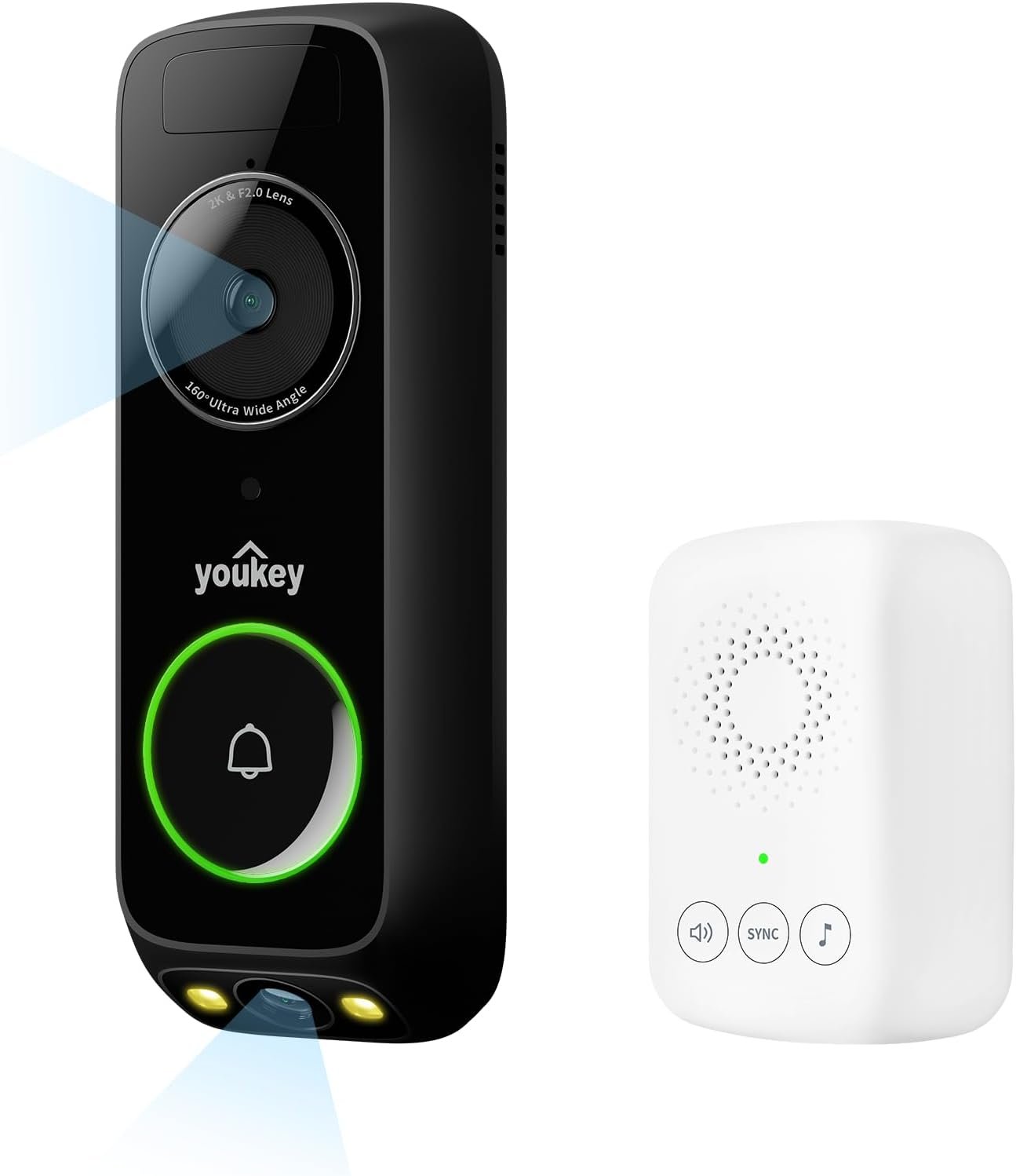61R6dlayIRL._AC_SL1500_ Youkey Battery Dual-cam Doorbell Kit (Including 1 PCS Bell) - Image 1